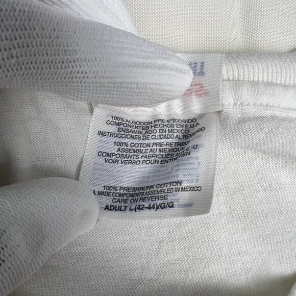 Vintage White Nascar 50th Anniversary Moog Chasis Parts Hanes T Shirt Mens L - Picture 15 of 15